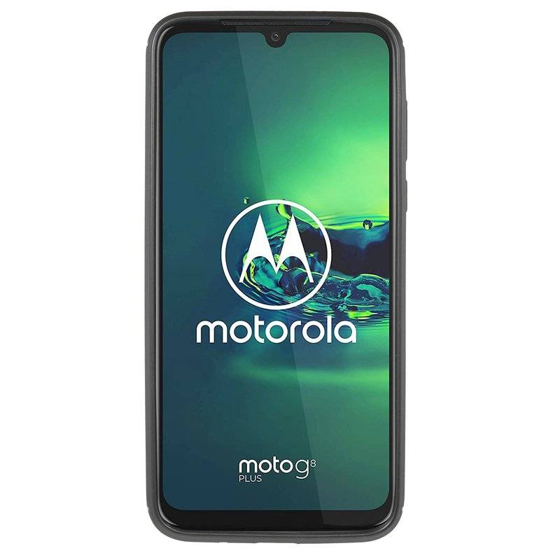 Silikon Hülle Carbon kompatibel mit MOTOROLA MOTO G8 PLUS TPU Case Soft Handyhülle Cover Schutzhülle Schwarz