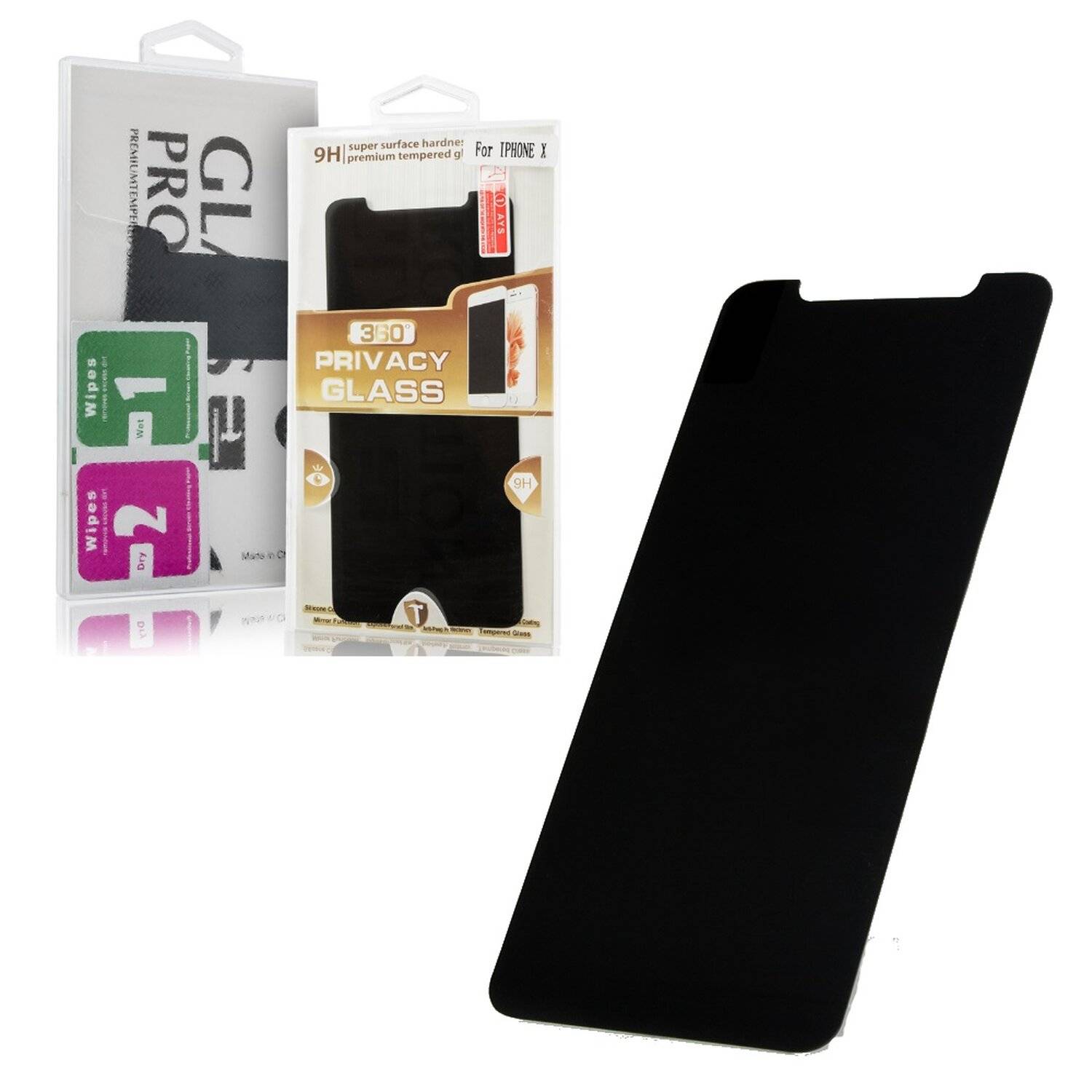 Privacy Glas iPhone XS MAX Schutz Schutzglas Blickschutz Folie Anti-Spy Sichtschutz 9H Display Schutzfolie Protector