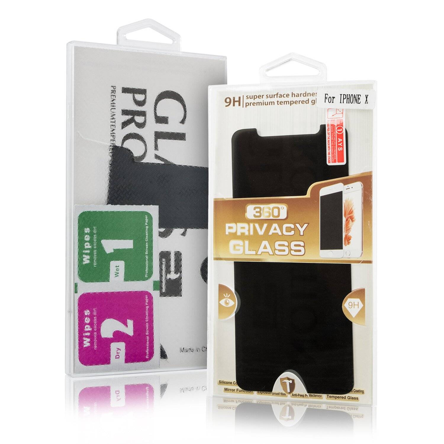 Privacy Glas iPhone XS MAX Schutz Schutzglas Blickschutz Folie Anti-Spy Sichtschutz 9H Display Schutzfolie Protector