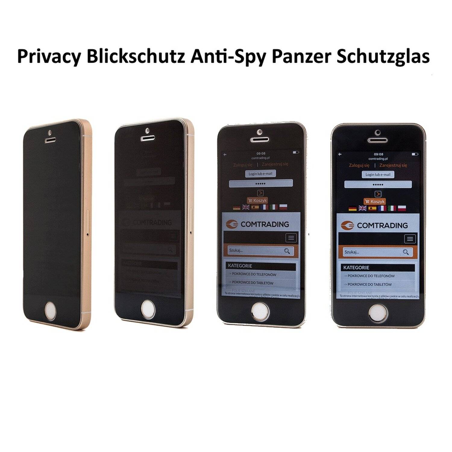 Privacy Glas iPhone XS MAX Schutz Schutzglas Blickschutz Folie Anti-Spy Sichtschutz 9H Display Schutzfolie Protector
