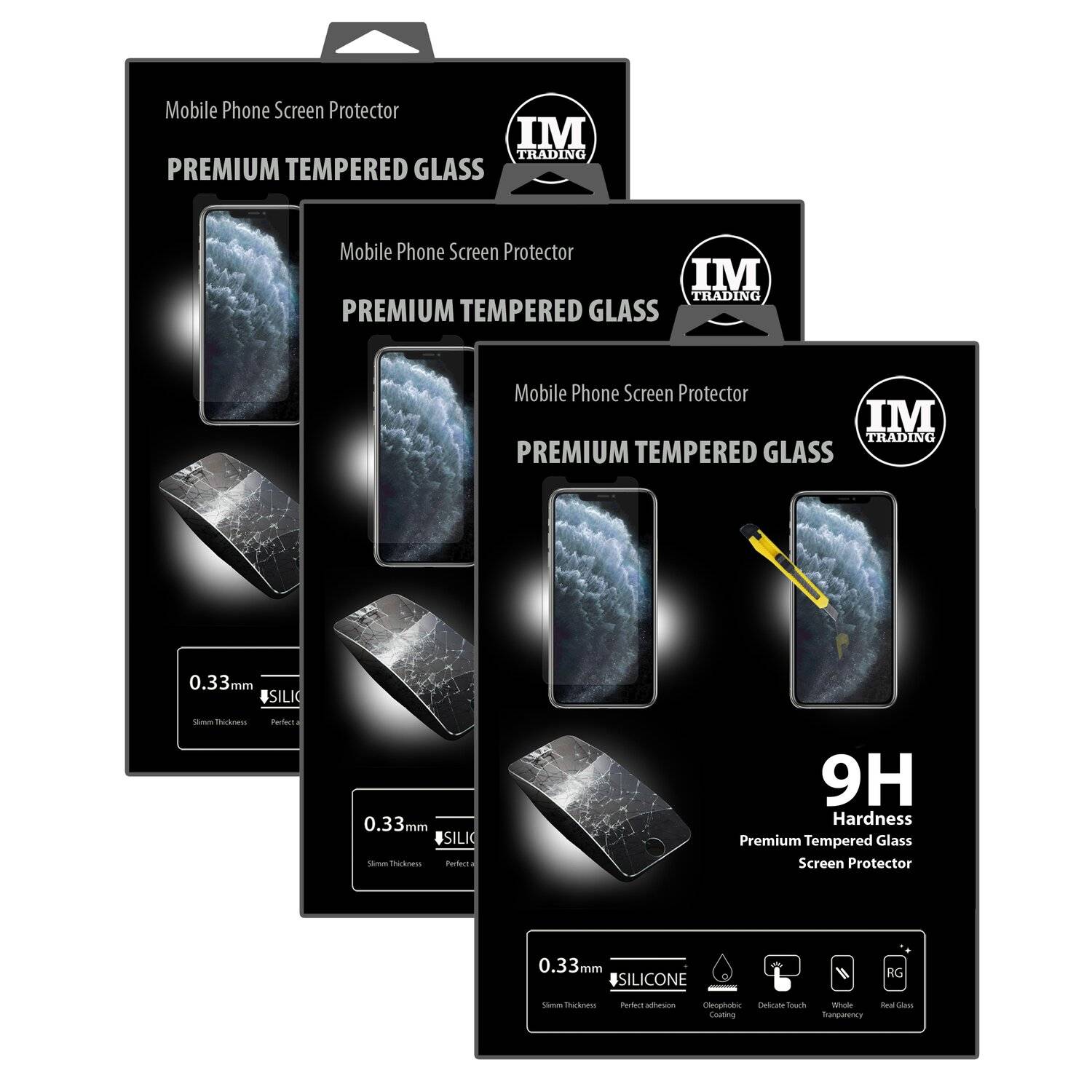 3X Schutz Schutz Glas 9H Tempered Glass Display Schutz Folie Display Glas Screen Protector iPhone 11 Pro Max