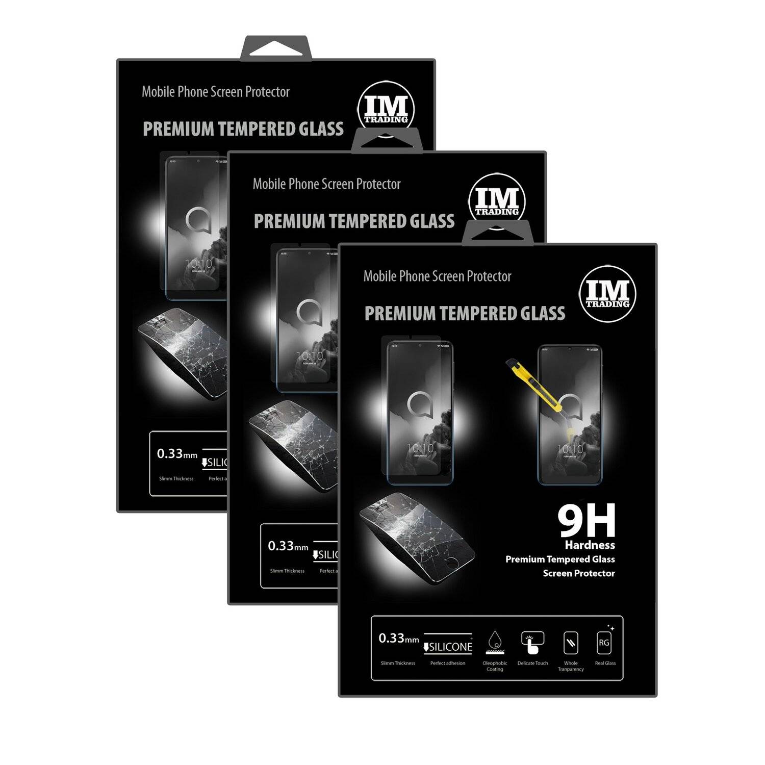 3X Schutz Schutz Glas 9H Tempered Glass Display Schutz Folie Display Glas Screen Protector Alcatel 3 (5053K)