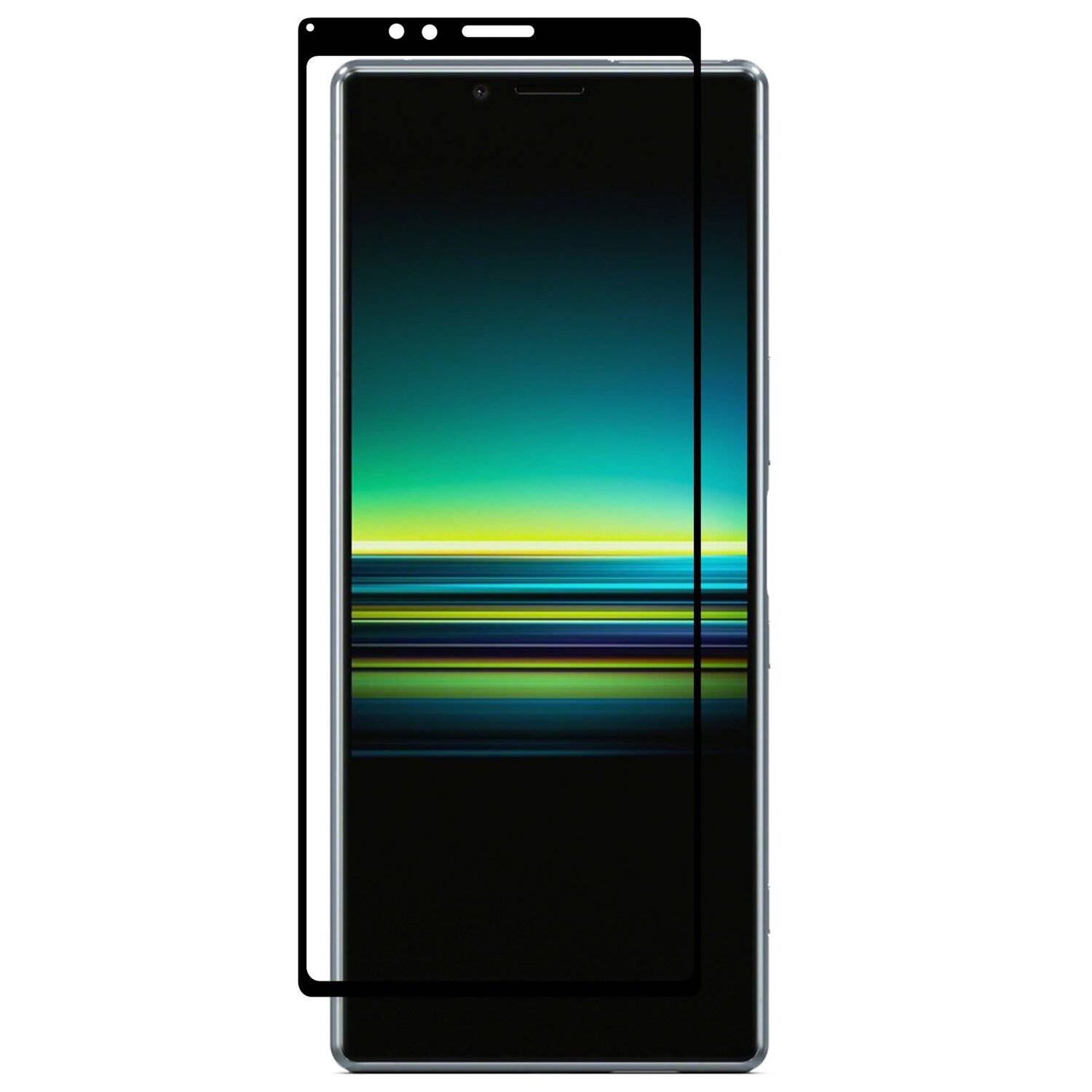5D Schutz Glas kompatibel mit SONY XPERIA 1 Curved Schutz Folie Vollständig Klebend und Abdeckung