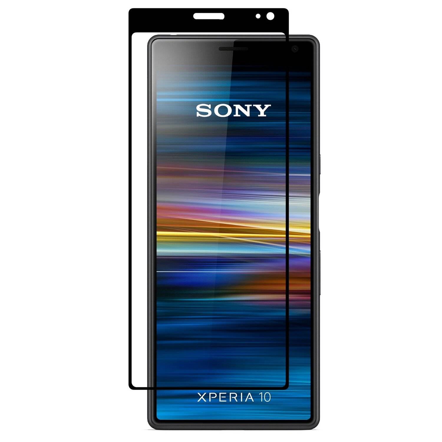 5D Schutz Glas kompatibel mit SONY XPERIA 10 Curved Schutz Folie Vollständig Klebend und Abdeckung