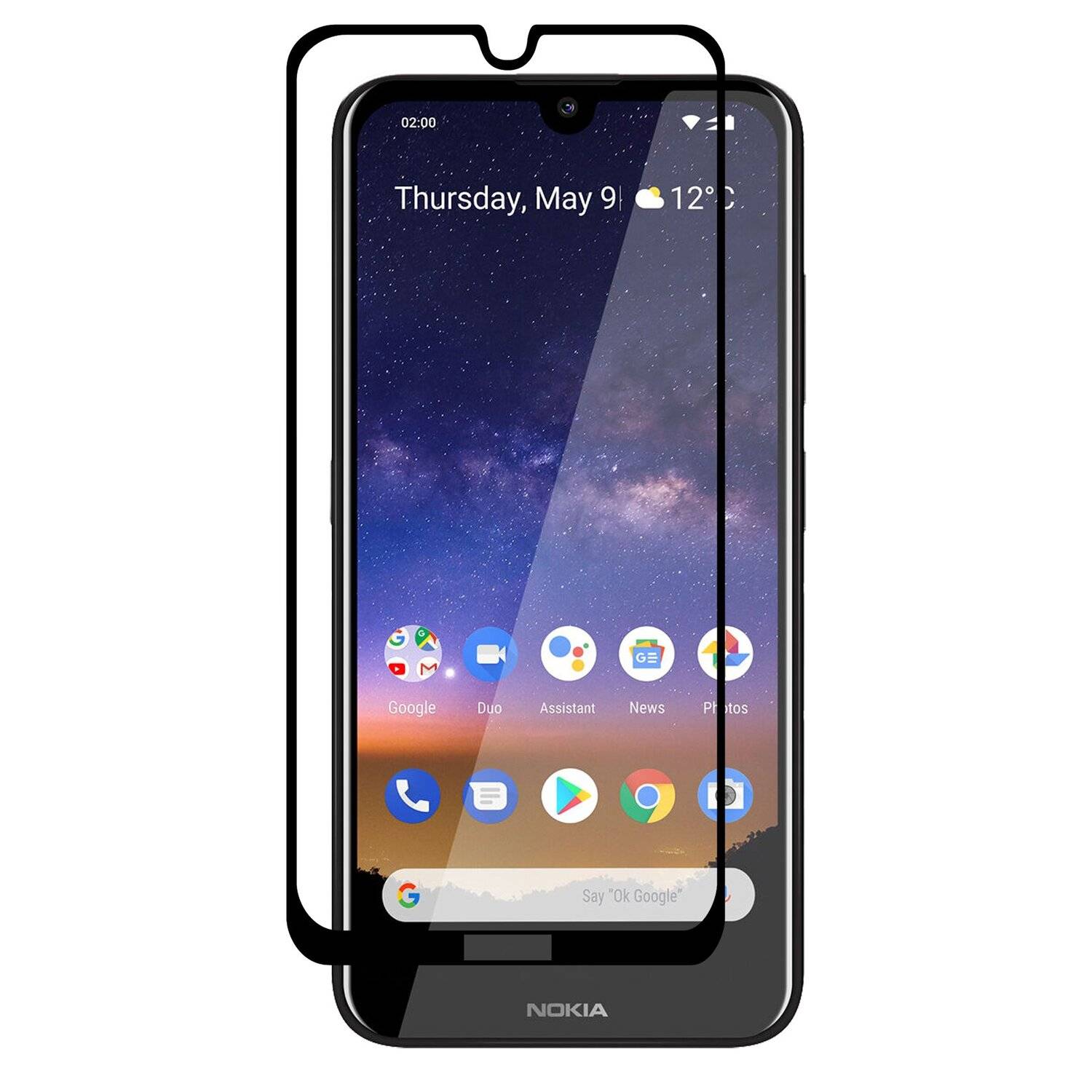 5D Schutz Glas kompatibel mit NOKIA 2.2 Curved Schutz Folie Vollständig Klebend und Abdeckung