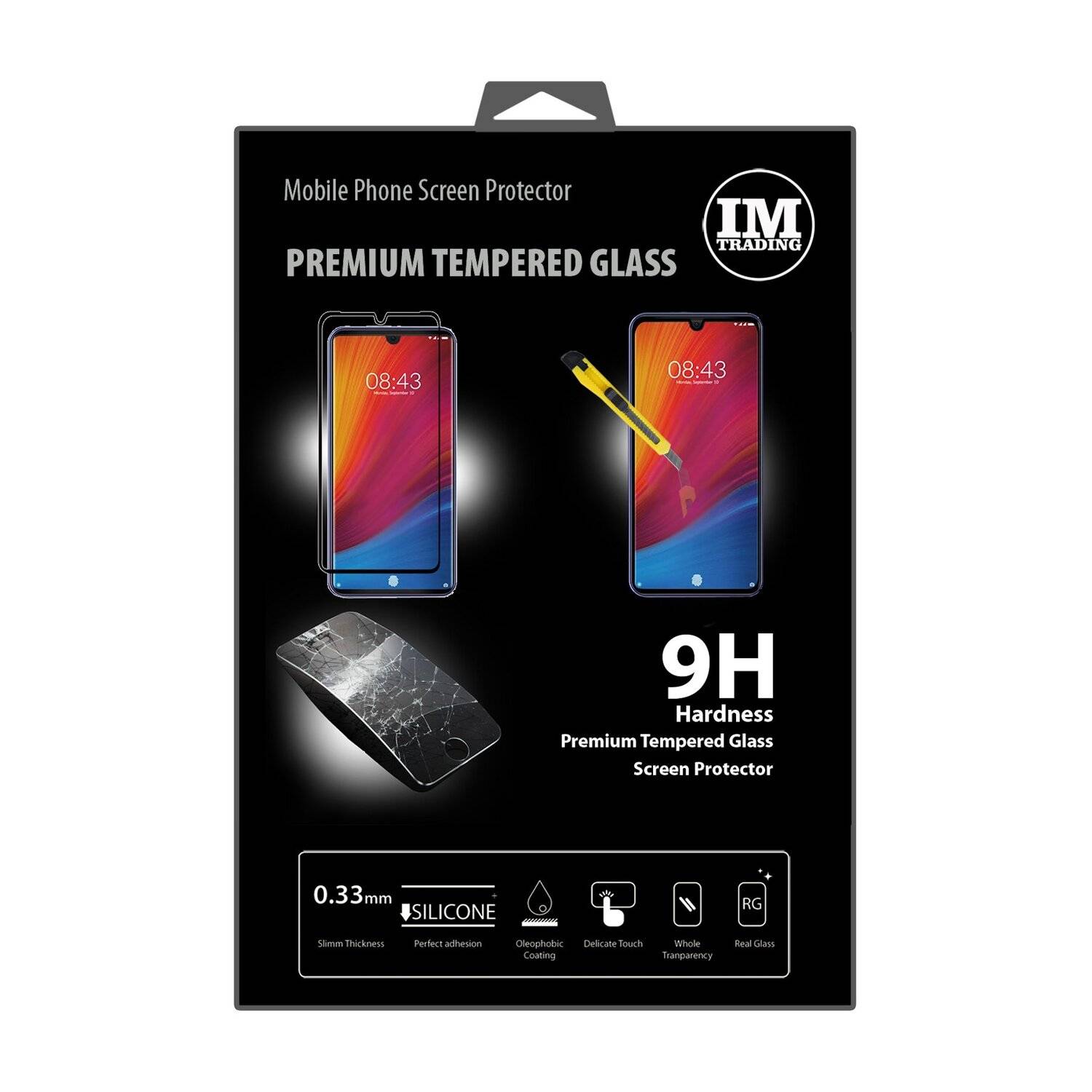 5D Schutz Glas kompatibel mit Xiaomi Mi A3 Lite Curved Schutz Folie Vollständig Klebend und Abdeckung
