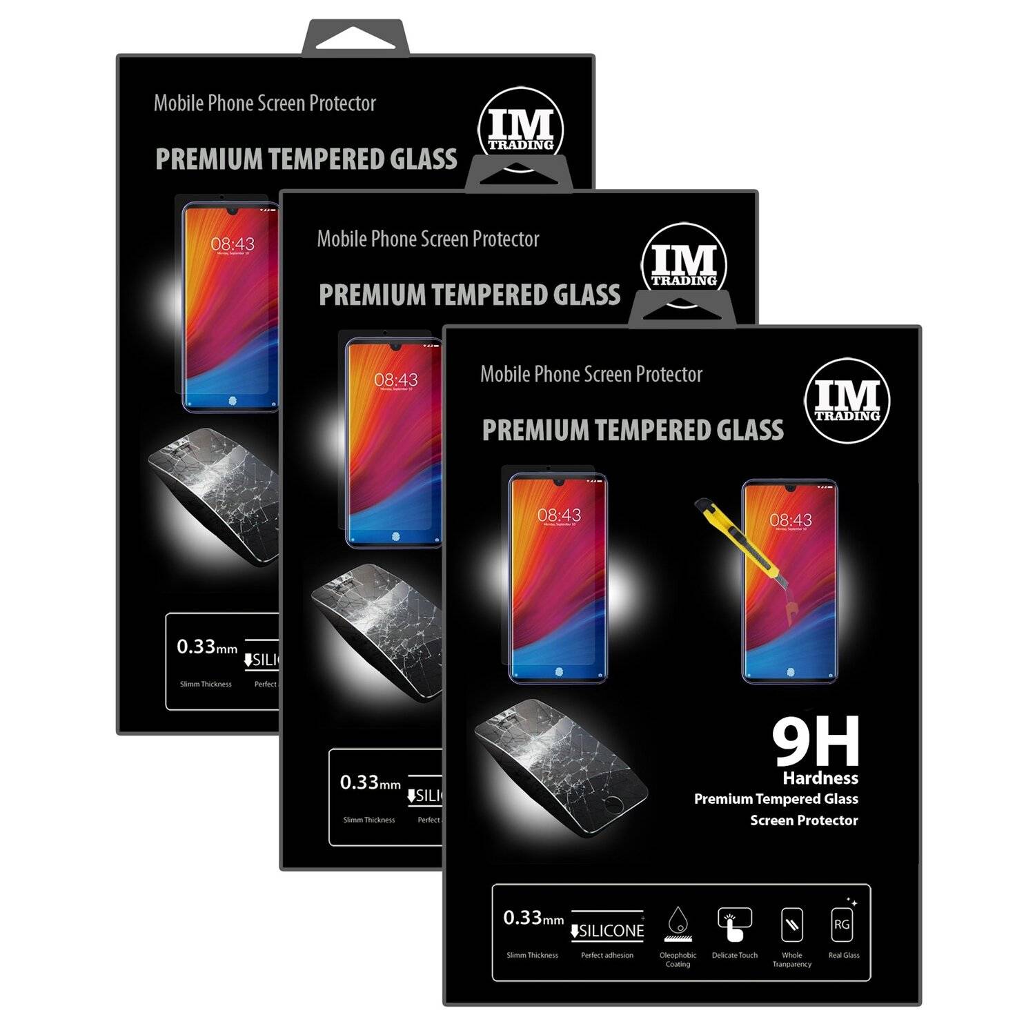 3X Schutz Schutz Glas 9H Tempered Glass Display Schutz Folie Display Glas Screen Protector Xiaomi Mi A3 Lite