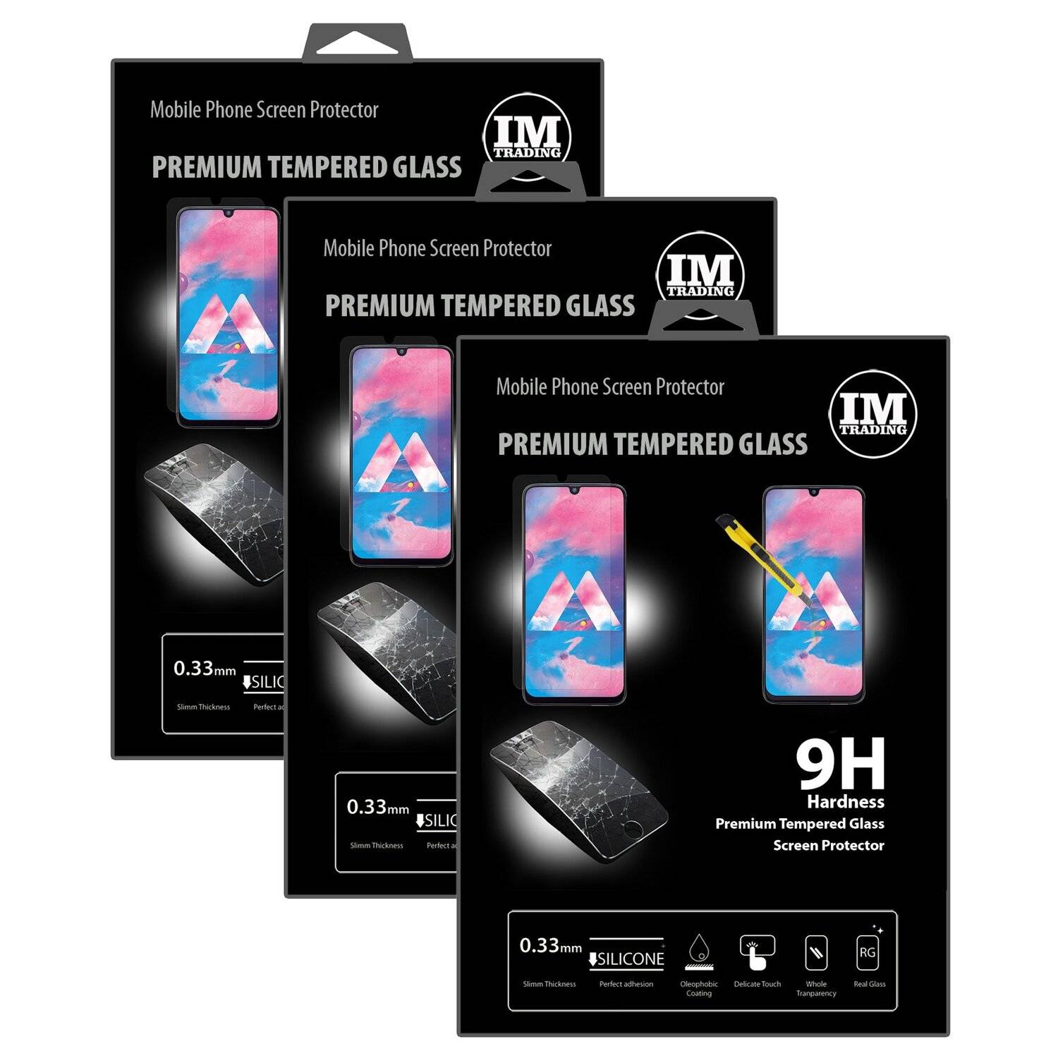 3 Stück Schutzglas 9H kompatibel mit SAMSUNG GALAXY M30 (M305FD) Displayschutzfolie Schutzfolie Passgenau