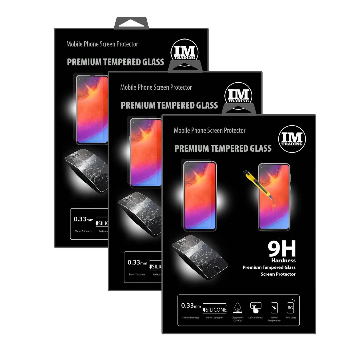 3 Stück Schutzglas 9H kompatibel mit SAMSUNG GALAXY A60 (A606F) Displayschutzfolie Schutzfolie Passgenau