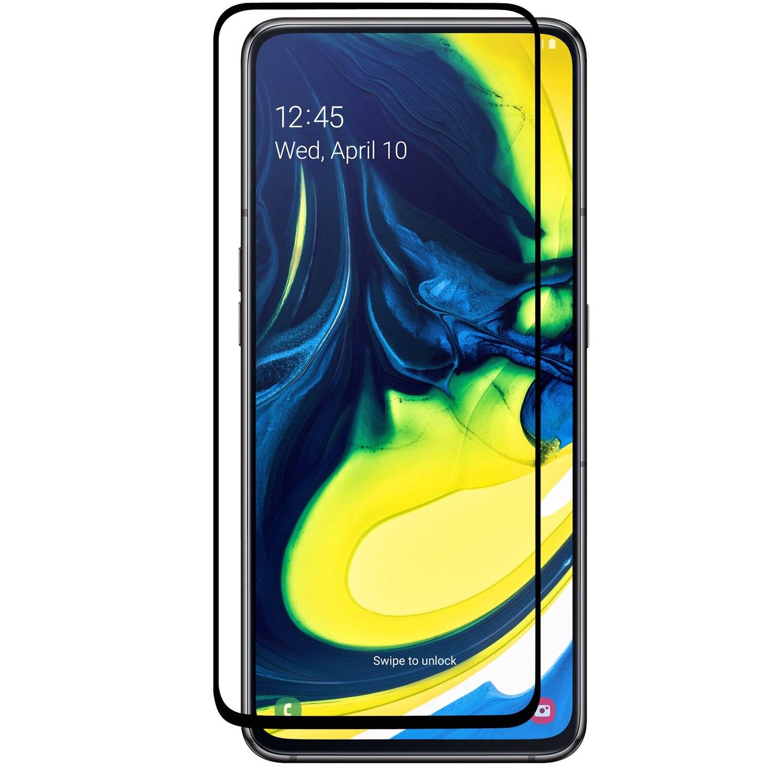 5D Schutz Glas kompatibel mit Samsung Galaxy A80 (A805F) Curved Schutz Folie Vollständig Klebend und Abdeckung