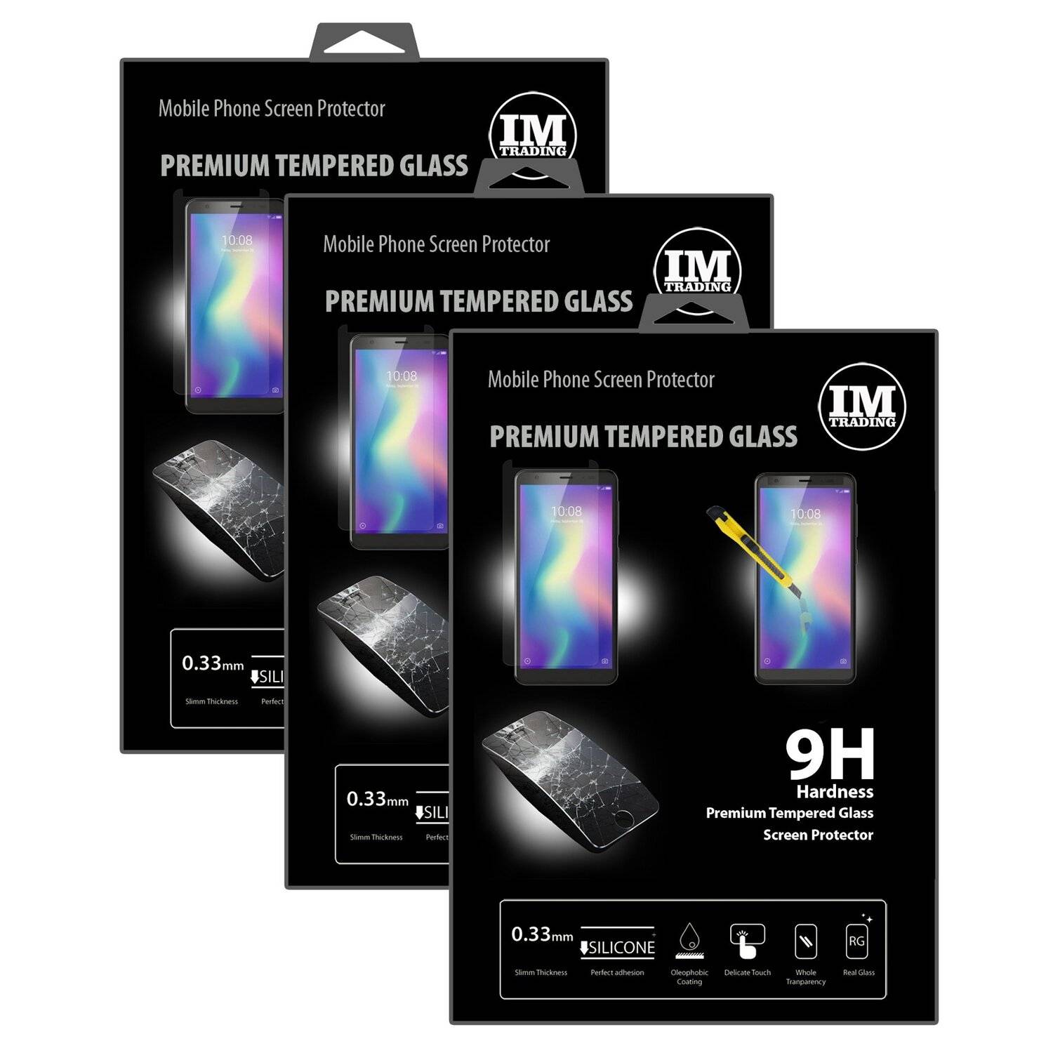 3X Schutz Schutz Glas 9H Tempered Glass Display Schutz Folie Display Glas Screen Protector ZTE BLADE A5 2019