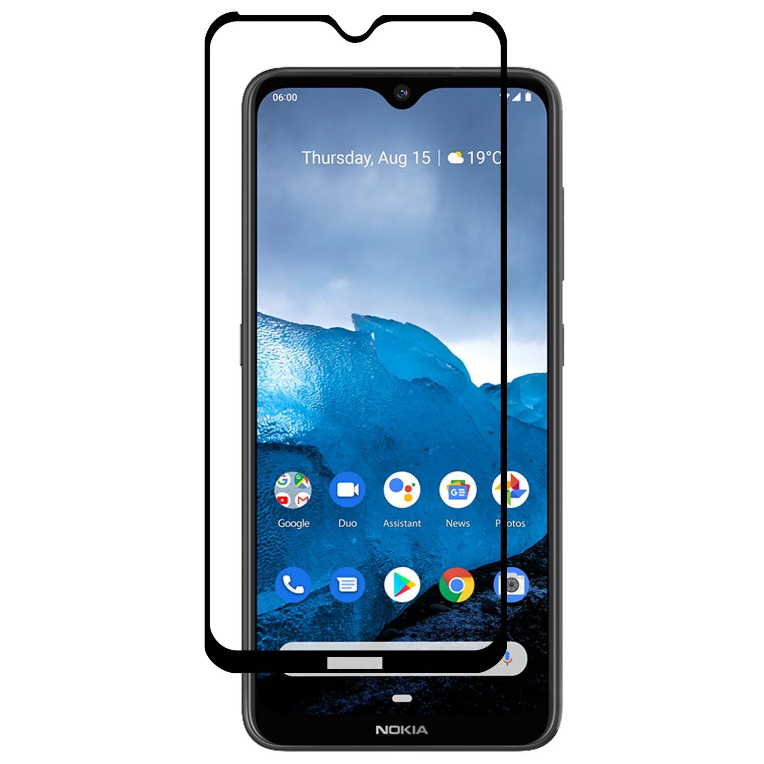 5D Schutz Glas kompatibel mit NOKIA 6.2 Curved Schutz Folie Vollständig Klebend und Abdeckung