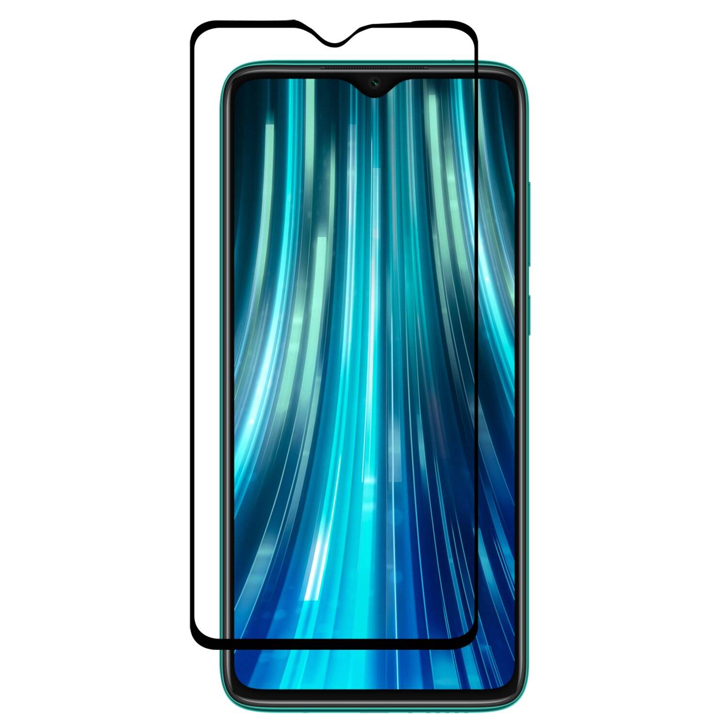 5D Schutz Glas kompatibel mit XIAOMI REDMI NOTE 8 PRO Curved Schutz Folie Vollständig Klebend und Abdeckung