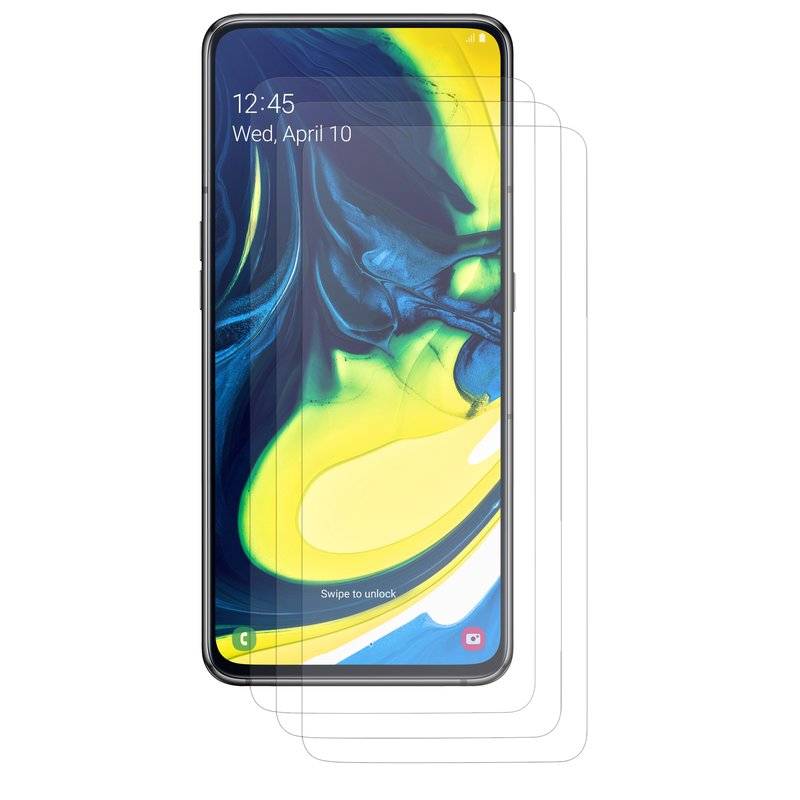3x Folien Bildschrim Folie UltraClear Schutz Displayfolie kompatibel mit Samsung Galaxy A80 (A805F)