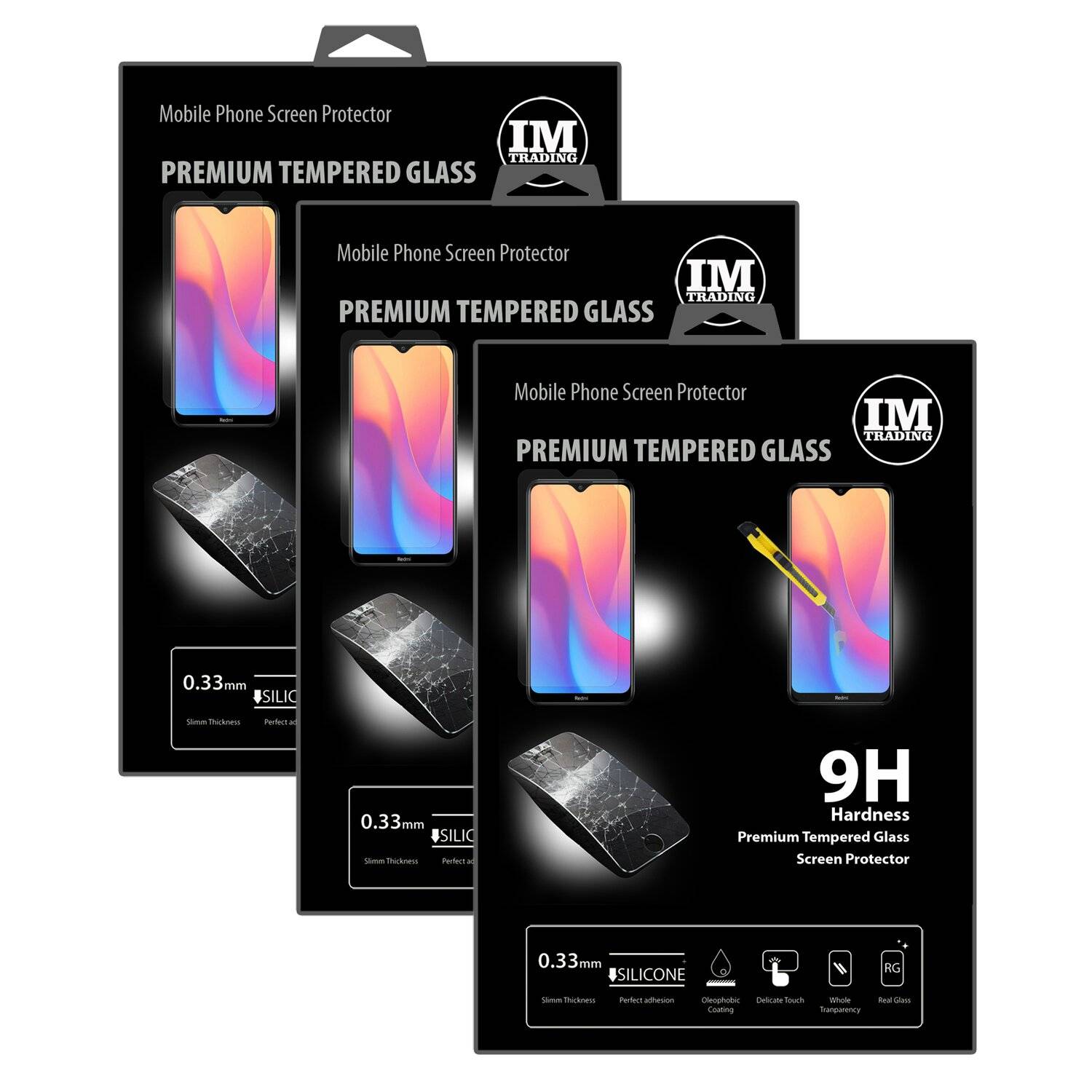3X Schutz Schutz Glas 9H Tempered Glass Display Schutz Folie Display Glas Screen Protector Xiaomi Redmi 8A
