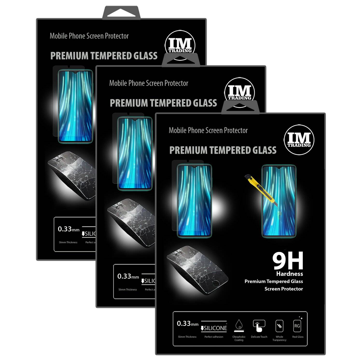 3X Schutz Schutz Glas 9H Tempered Glass Display Schutz Folie Display Glas Screen Protector XIAOMI REDMI NOTE 8 PRO