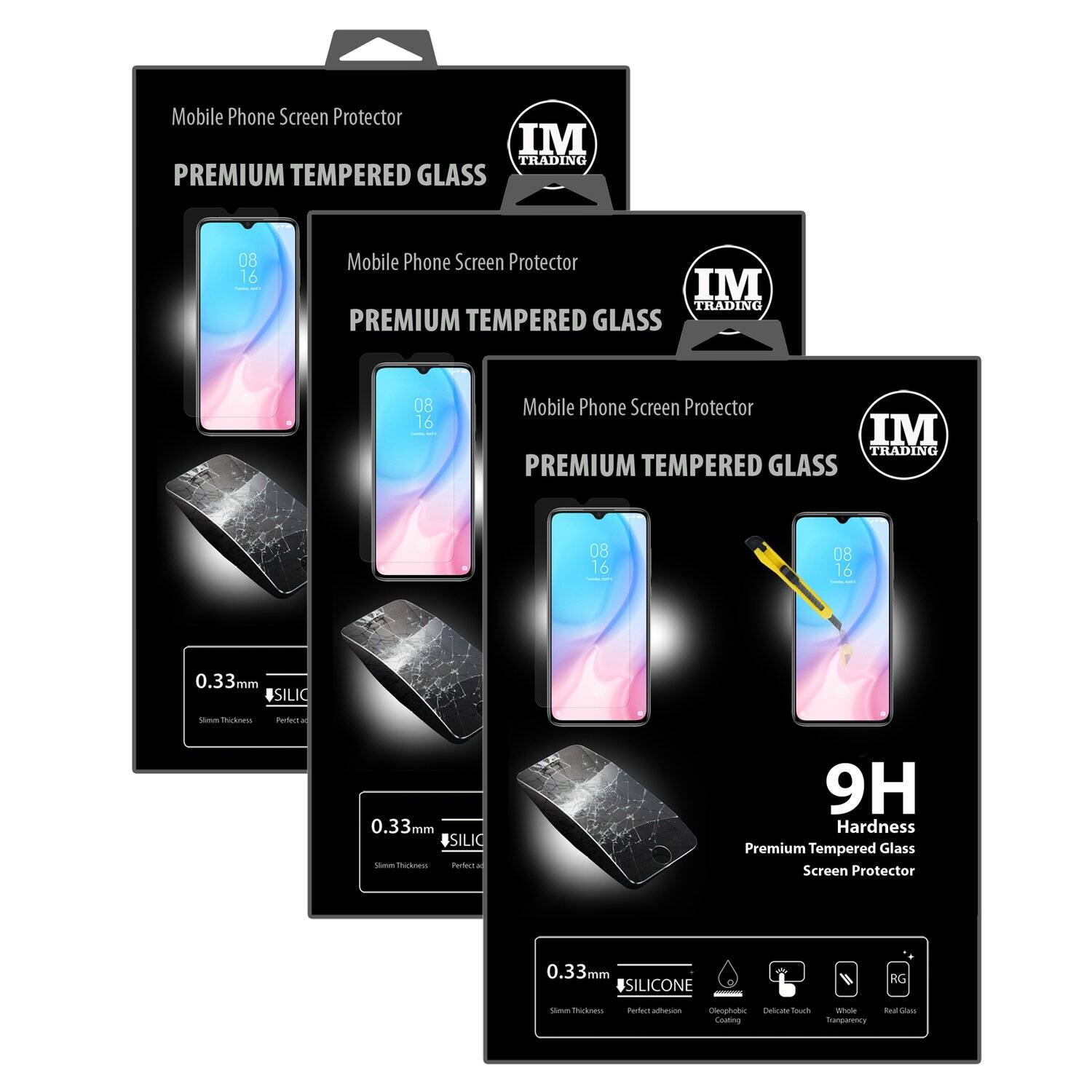 3X Schutz Schutz Glas 9H Tempered Glass Display Schutz Folie Display Glas Screen Protector XIAOMI MI 9 LITE