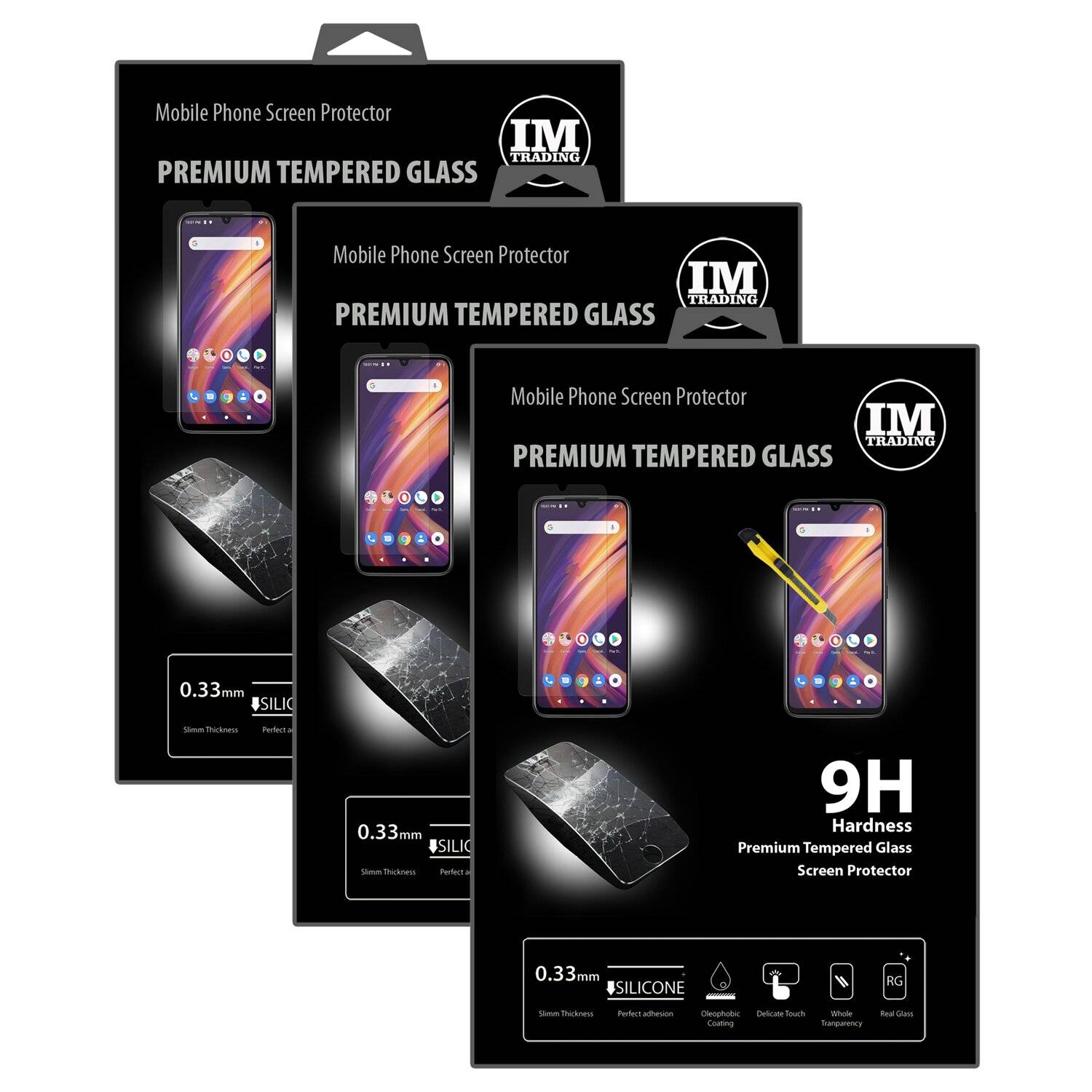 3X Schutz Schutz Glas 9H Tempered Glass Display Schutz Folie Display Glas Screen Protector kompatibel mit Lenovo A6 Note