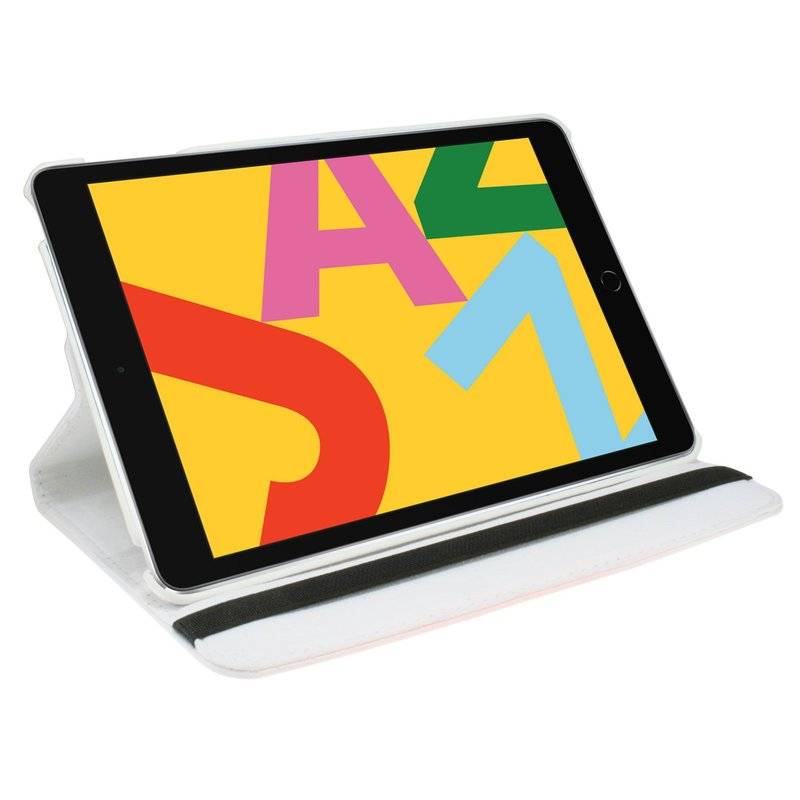 360 Schutz Tablet Cover Apple iPad (2019) 10.2 Zoll Tasche Hülle Tabletschale Bumper Case Etui Rotierbar Ständer Weiß