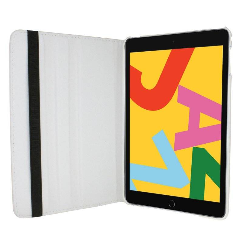 360 Schutz Tablet Cover Apple iPad (2019) 10.2 Zoll Tasche Hülle Tabletschale Bumper Case Etui Rotierbar Ständer Weiß