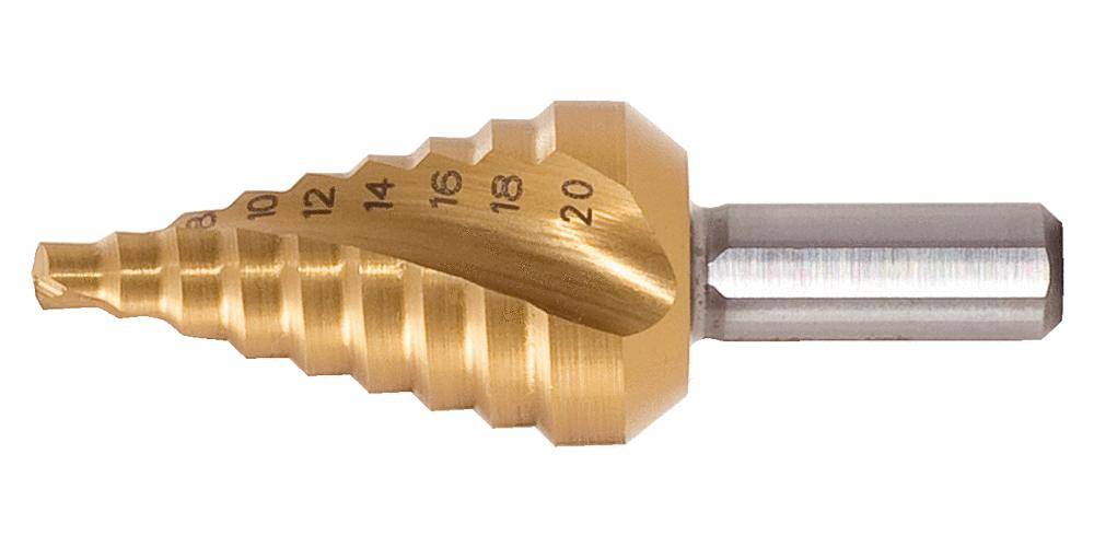 KS TOOLS HSS-TiN Stufenbohrer extra kurz, 4-12mm, 9 Stufen