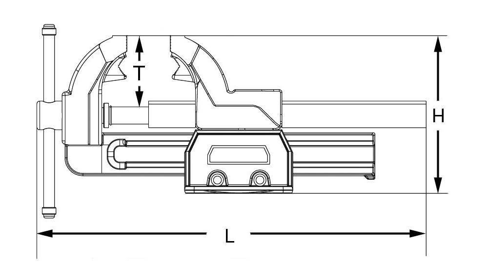 KS TOOLS Parallel-Schraubstock ohne Drehteller, 125 mm