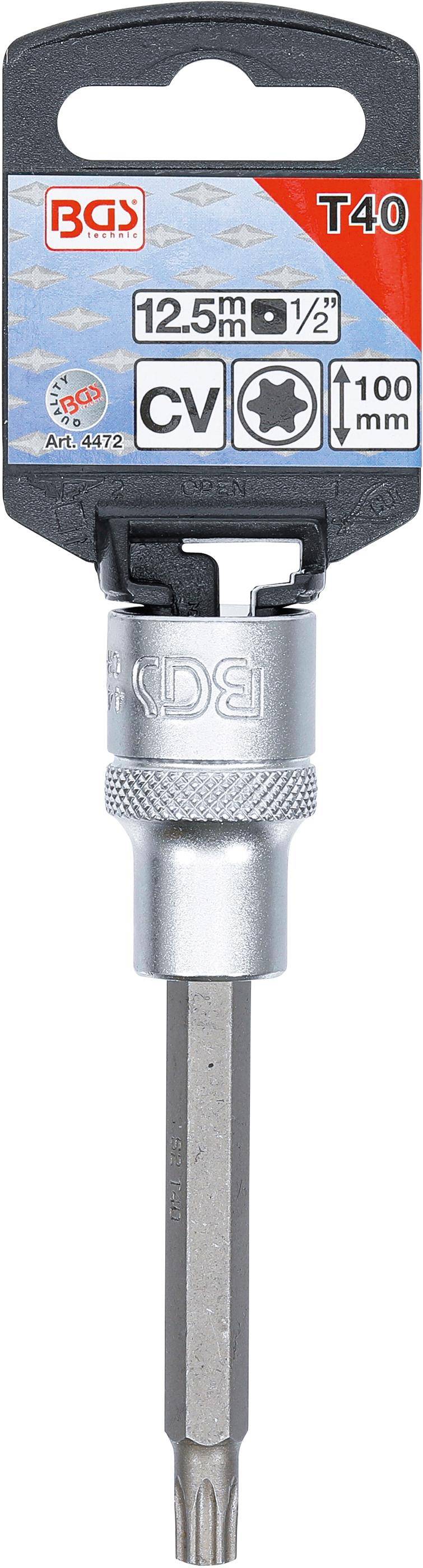 BGS technic Bit-Einsatz | Lnge 100 mm | Antrieb Innenvierkant 12,5 mm