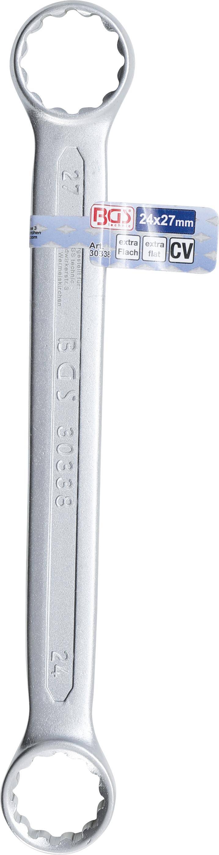 BGS Doppel-Ringschlssel | extra flach | SW 24 x 27 mm
