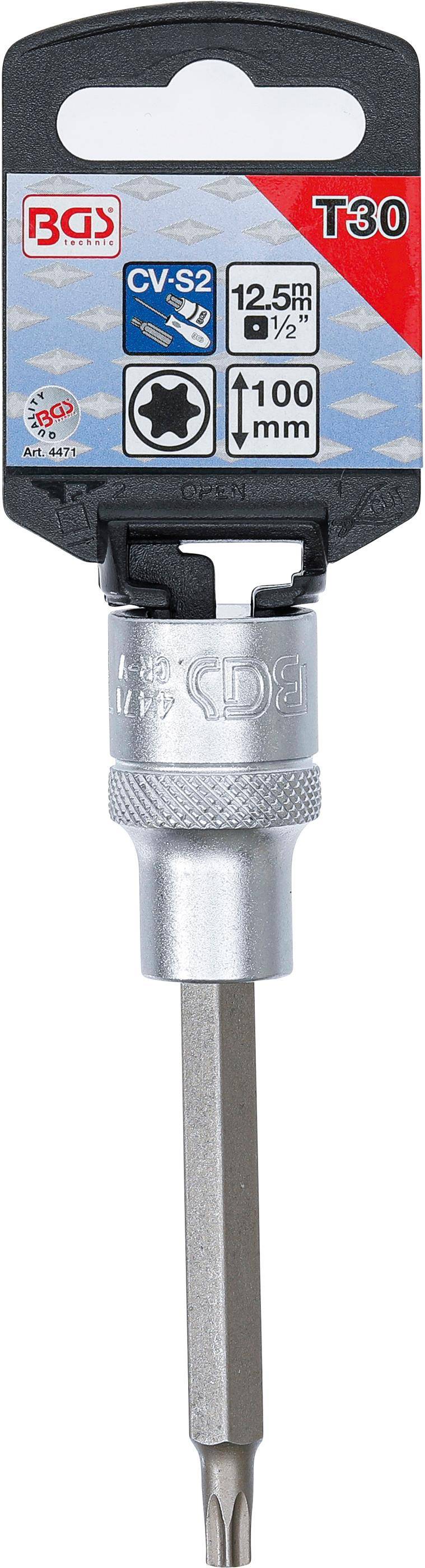 BGS technic Bit-Einsatz | Lnge 100 mm | Antrieb Innenvierkant 12,5 mm