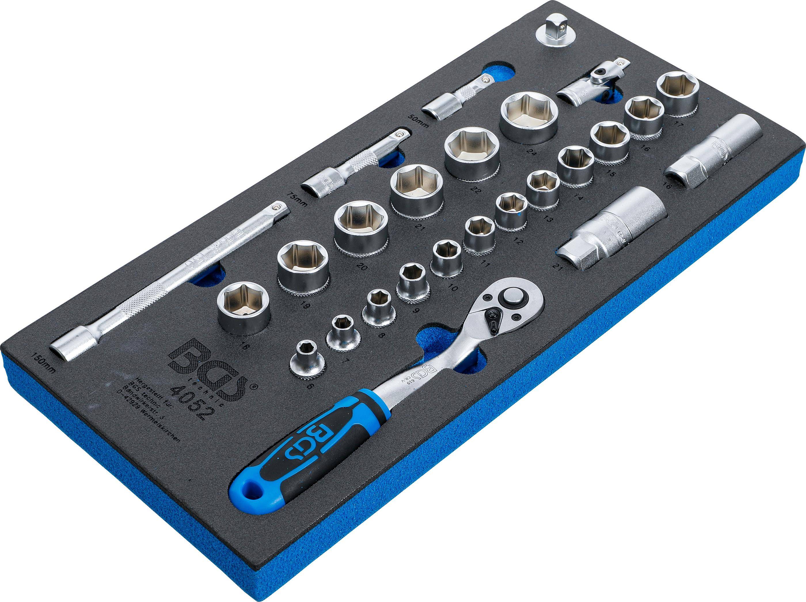 BGS technic Werkstattwageneinlage 1/3: Steckschlüssel-Satz | 10 mm