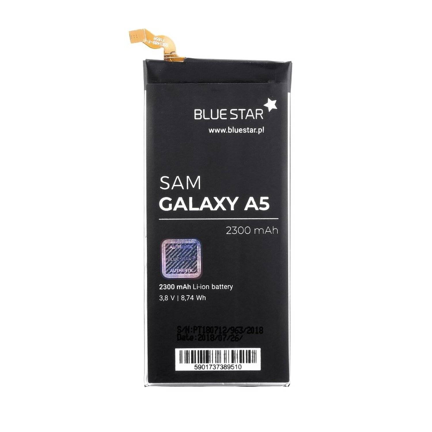 Akku Ersatz kompatibel mit Samsung Galaxy A5 2300 mAh Austausch Batterie Accu A500F
