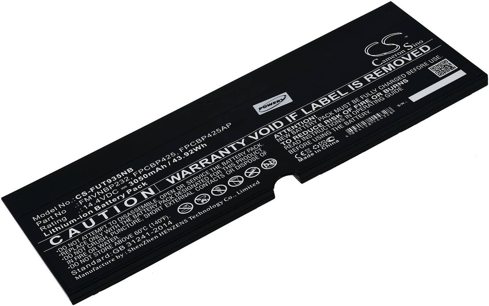 Powery Akku passend für Laptop Fujitsu Lifebook U745 / T935 / T904 / Typ FMVNBP232, 14,4V, Li-Ion