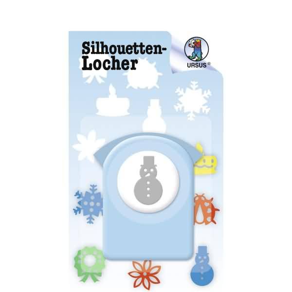 Silhouetten-Locher klein Schneemann