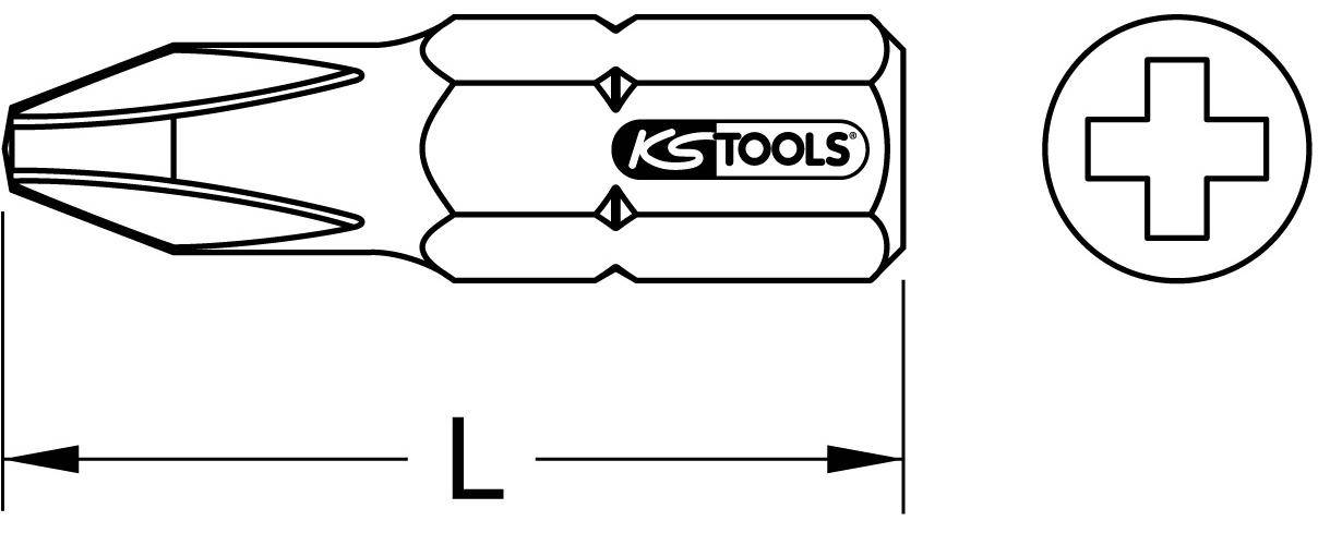 KS TOOLS 1/4" Bit PH, 25mm, PH0, 5er Pack