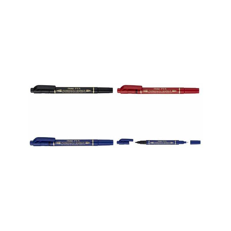 Pentel Permanent-Marker Pen, Doppelspitze, rot
