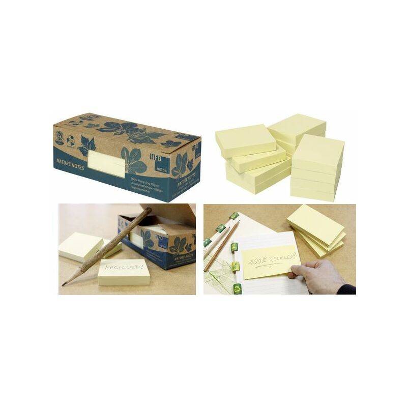 inFO notes Recycling-Haftnotizen Nature, 125 x 75 mm, gelb