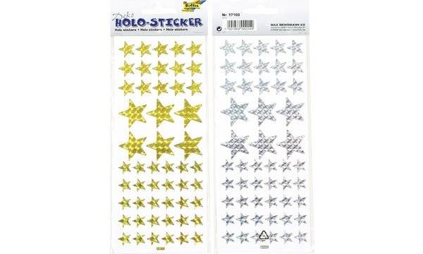 folia Holographie-Sticker Sterne, gold und silber (57906454)