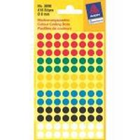 Avery Zweckform - Farbkodierungspunkt - 0,8 cm Duchmesser - Schwarz, weiß, Blau, Gelb, Rot, grün (Packung mit 416)