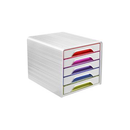 CEP Schubladenbox Smoove HAPPY, 5 Schübe, weiß / bunt