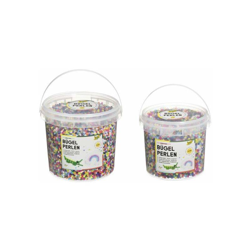 folia Bügelperlen, farbig sortiert, 30.000 Stück, Eimer