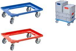 allit Transportroller ProfiPlus EuroRoll OS 600, blau Rahmen aus stabilem Kunststoff, 4 Lenkrollen,