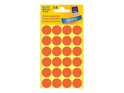 Avery Zweckform - Farbkodierungspunkt - 1,8 cm Durchmesser - Rot (Packung mit 96)