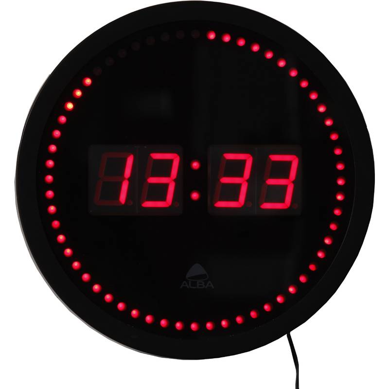 ALBA Wanduhr "HORLED", Quarzuhr, aus Kunststoff, schwarz
