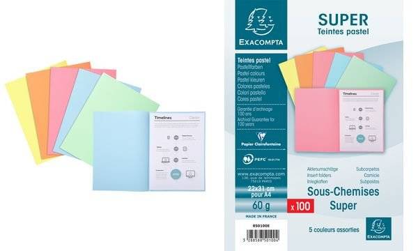 EXACOMPTA Aktendeckel SUPER 60, DIN A4, 60 g/qm, hellblau (83100026)