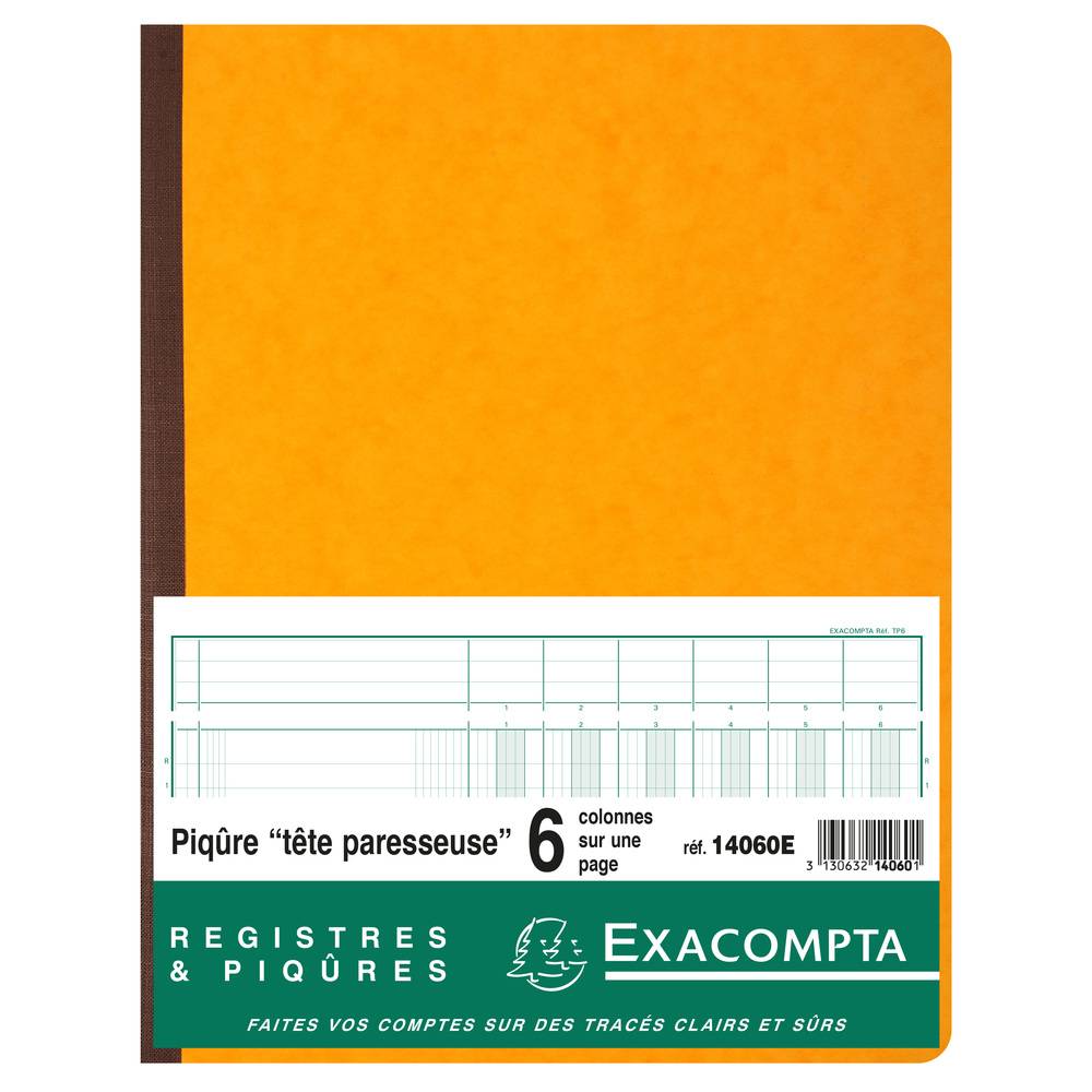 Exacompta Geschaeftsbuch 32x25 80S 6 Spalten - Farben sortiert - 14060E