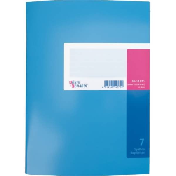 Spaltenbuch A4 mit Kopfleiste Karton 7 Spalten 40 Blatt