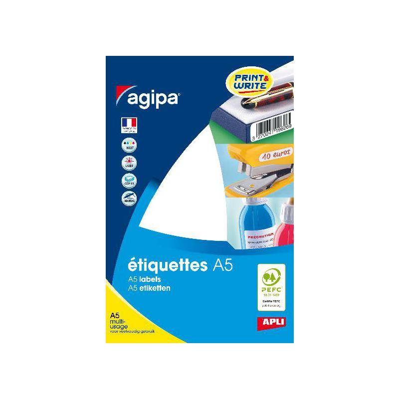agipa Universal-Etiketten, Durchmesser: 30 mm, rund, weiß