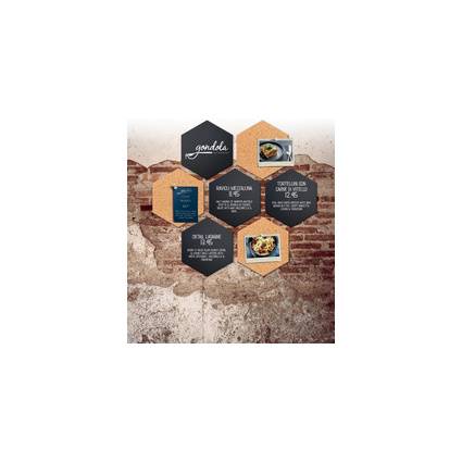 Securit Kreide- & Korktafel SILHOUETTE "Hexagon"
