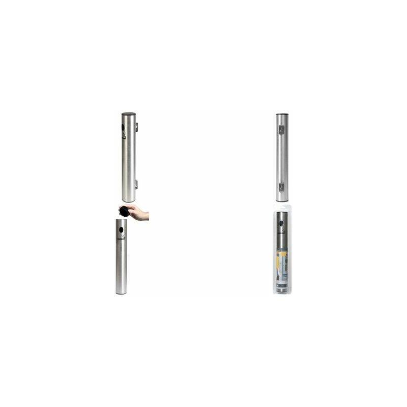 Securit Wandascher, aus Edelstahl, silber