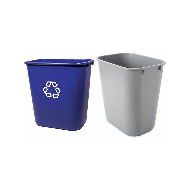 Rubbermaid Papierkorb, 12,9 Liter, rechteckig, PE, blau